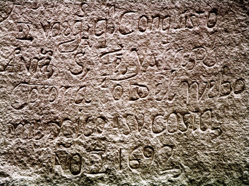 Close-up of the De Vargas Inscription