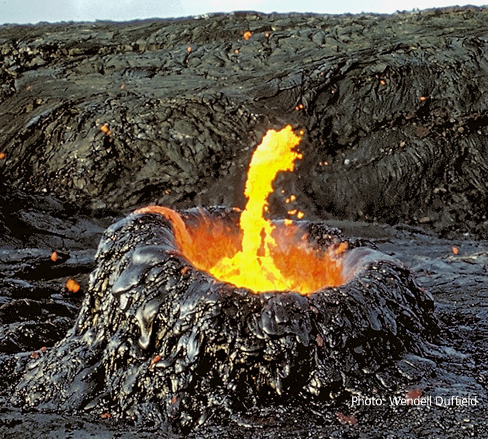 Erupting spatter cone