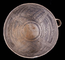 Tusayan Black-on-white Bowl with Handle, Alternate View