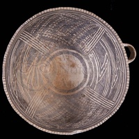 Tusayan Black-on-white Bowl with Handle, Alternate View