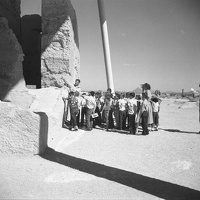 Students on a guided tour in 1956
