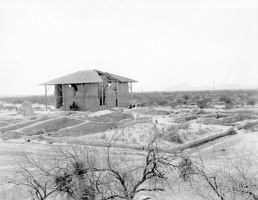 Partially constructed shelter over Casa Grande in 1903