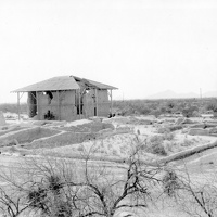 Partially constructed shelter over Casa Grande in 1903