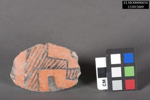 Black-on-red Worked Sherd