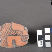 Black-on-red Worked Sherd