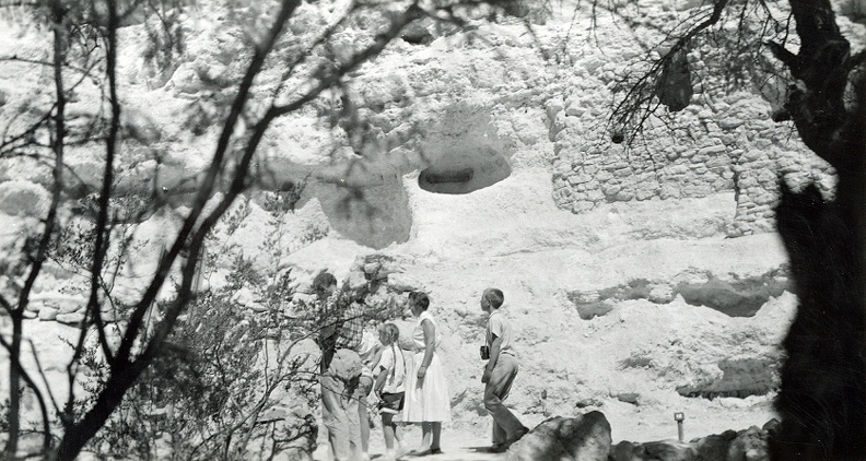 Visitors at Castle A in 1956