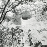 Visitors at Castle A in 1956