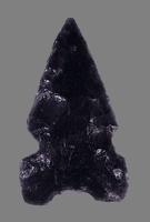Tri-notched Obsidian Point