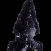 Tri-notched Obsidian Point