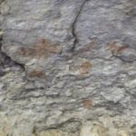 Faint red pictographs, Walnut Canyon